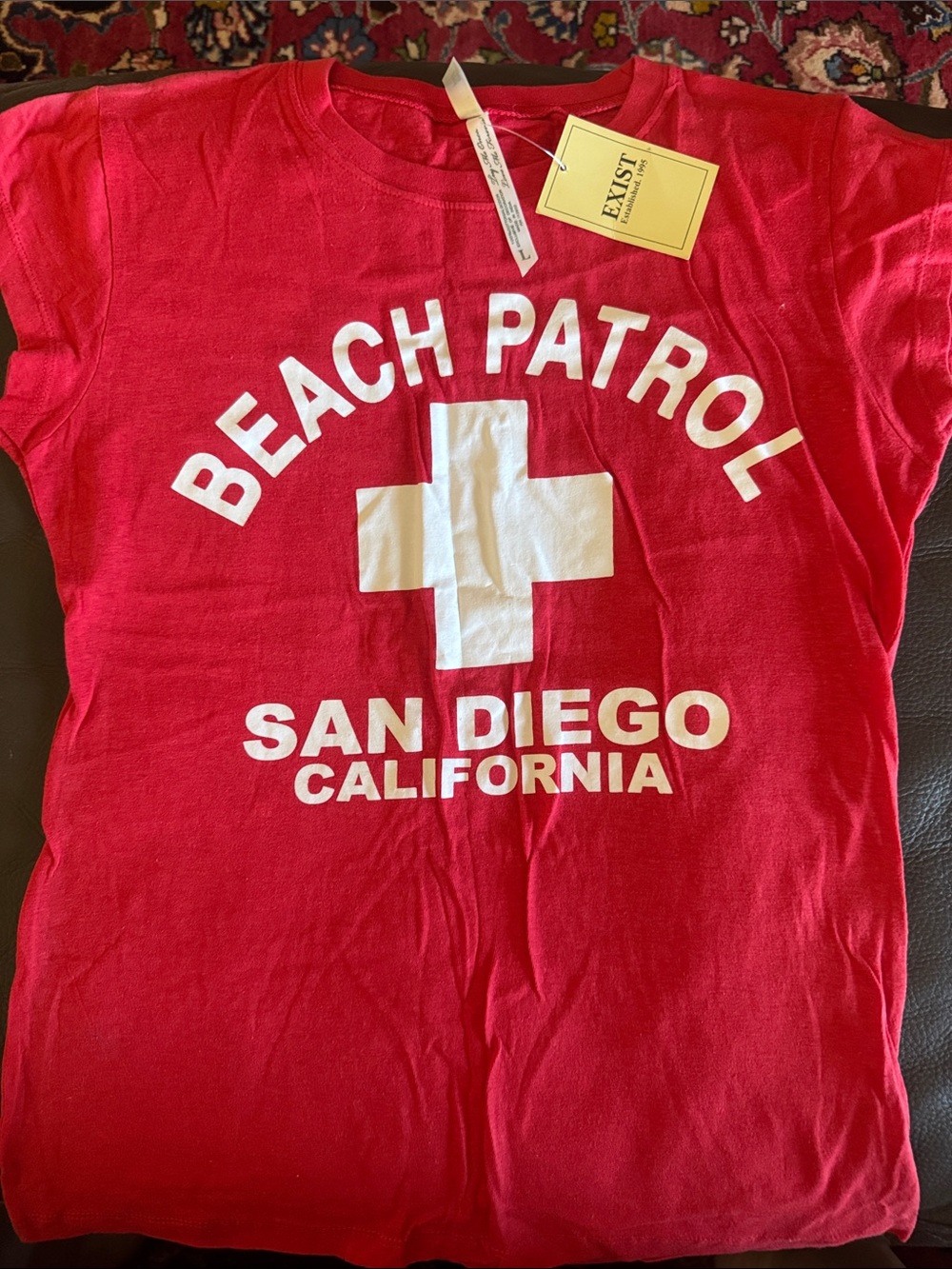 Exist Red 'Beach Patrol San Diego'  Short Sleeve Tee